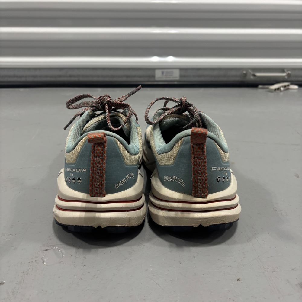 Brooks Cascadia 16 Trail Running Shoes Blue Tan Orange 1203631B480 Womens 7.5 - Picture 3 of 7